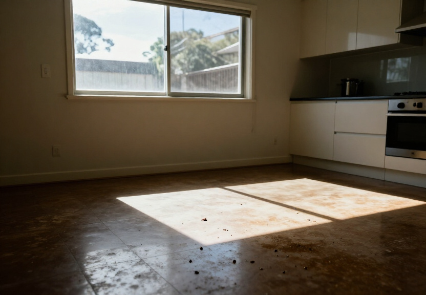 Rodent droppings and damage in a Rouse Hill garage before treatment